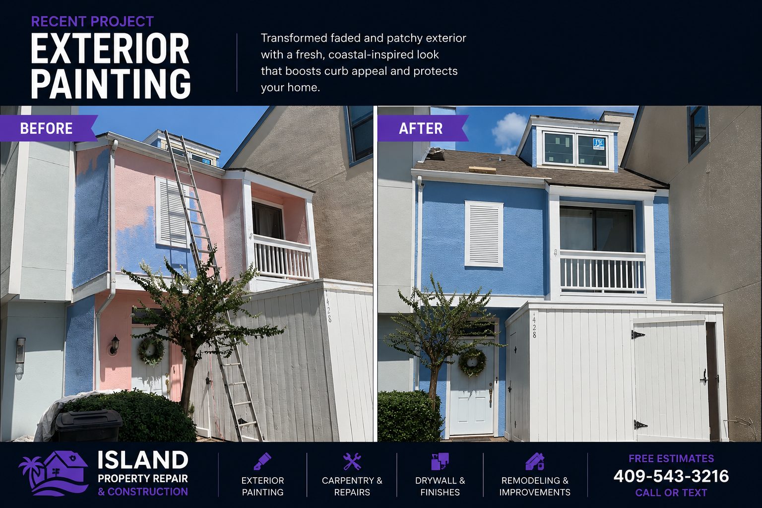 Exterior Painting project by Island Property Repair and Construction in Galveston
